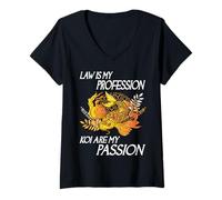 Women's Law is My Profession Koi are My Passion Funny Koi Keeper V-Neck T-Shirt