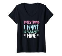 Womens Law Of Attraction Attract Manifesting Affirmation Abundance V-Neck T-Shirt