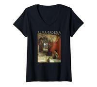Women's Lawrence Alma-Tadema an Oleander - Spring V-Neck T-Shirt