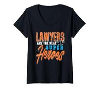 Womens Lawyers Are the Real Justice Legends Message V-Neck T-Shirt