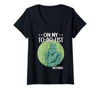 Women's Lazy On My to-Do-List Nothing Procrastinating V-Neck T-Shirt