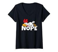 Women's Lazy Rooster Chicken Farmer Not Today Nope V-Neck T-Shirt