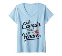Womens Le Canada N'est Pas à Vendre Canada is Not for Sale V-Neck T-Shirt