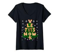 Womens Le Tits Now - Let It Snow Humor Christmas V-Neck T-Shirt