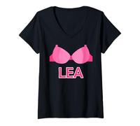 Womens Lea Mallorca Hit - Lea in Bra Most Beautiful at The bar - Lea Malle V-Neck T-Shirt