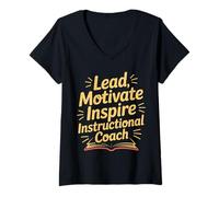 Womens Lead Motivate Inspire Instructional Coach - V-Neck T-Shirt