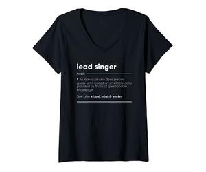 Womens Lead Singer Definition Funny Noun V-Neck T-Shirt