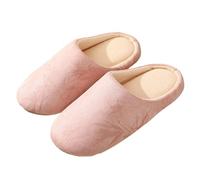 Women's Leaf Pattern Washable Fabric Sole Slippers for Home, Soft Quiet Bedroom Shoes with Non-Slip Indoor Footwear, Perfect for Relaxing Daily Wear (3.5) Pink