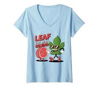 Womens Leaf The Meat Behind - Funny Vegan Plant-Based Herbivore Pun V-Neck T-Shirt