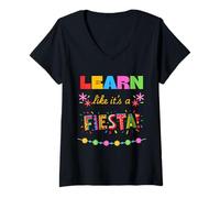 Womens Learn Like It's A Fiesta V-Neck T-Shirt