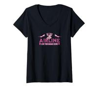 Women's Learn to Be Like an Airline Leave Your Baggage Behind V-Neck T-Shirt