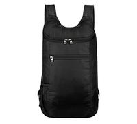 Womens Leather Backpack Folding Hiking Backpack Outdoor Custom Travel Bag With Sport Bag Gym Men Lightweight Sport Backpack (Black, One Size)