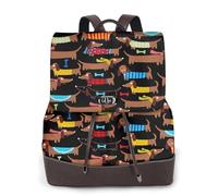 Women'S Leather Backpack Purse, I Love My Dog Dachshunds, Luxury Pu Leather Laptop Backpack For Work/Travel, Anti-Theft 15.6 Inch School Bag, Stylish Durable School Bag For College Girls Women