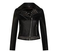 Women's Leather Black Studded Biker Goth Jacket