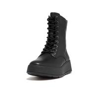 Fitflop F-mode Leather Lace-up Flatform Ankle Boots Black EU 37 Woman