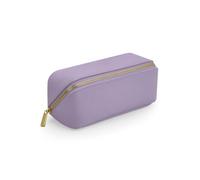 Women's Leather Boutique Open Lay-Flat Design Make-Up Travel Mini Accessory Case Bag (Lilac, One Size)
