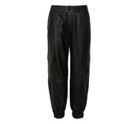 Women's leather cargo Trousers KAFFE Malene Noir 36
