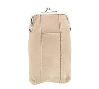 Women's Leather Cigarette Case with Lighter Pocket, Beige