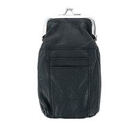 Women's Leather Cigarette Case with Lighter Pocket, Black