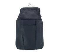 Women's Leather Cigarette Case with Lighter Pocket, Navy