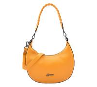Womens Leather Classic Hobo Style Twist Handle Long Strap Zip Opening Bag SARAH (Yellow)