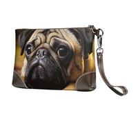 Women's Leather Clutch Purse Wristlet Wallet Handbag Evening Bag for Ladies | Envelope Clutch Wallet Cry Pug Luxurious Phone Bags,Gift For Women Birthday