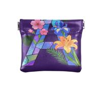 Women's Leather Coin Change Purse Glass Flower Letter A Unique Makeup pouching Period Bag for Ladies Handbag monedero de tela para mujer