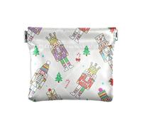 Women's Leather Coin Purse Childish Cartoon Nutcracker Soldiers Colorful Waterproof Pocket Purse Makeup Bag for Men Women Travel pequenos para