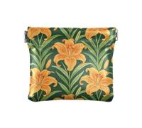 Women's Leather Coin Purse Wallet William Morris Orange Lily