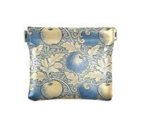 Women's Leather Coin Purse William Morris Vintage fruit Yellow Blue