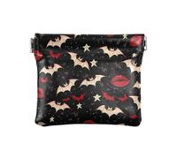 Women's Leather Coin Purses Pouches Gothic Style Darkness Red Lips