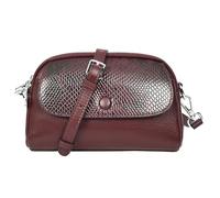 Women's Leather Crossbody Bag Small Sling Shoulder Purse with Exotic Snake-Print Flap Sahara