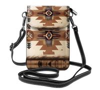 Women's Leather Crossbody Phone Bag Wallet, Outside the Castle Gate Print Handbags Flap Purse with Card Slots, Native American Patterns, One Size, All-over Print