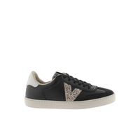 victoria Berlin Ciclista Pumped Leather Effect Low-Top Trainers & Glitter Logo & Split Leather Toe 1126198 for Women Negro 40