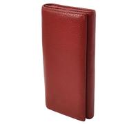 Womens Leather Envelope Purse Wallet with Card & Note Slots Arlo Red | Multiple Card Slots, Bank Note Compartment, Zip Pocket, Bifold Design, Envelope Style