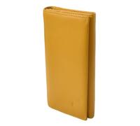 Womens Leather Envelope Purse Wallet with Card & Note Slots Arlo Yellow | Multiple Card Slots, Bank Note Compartment, Zip Pocket, Bifold Design, Envelope Style