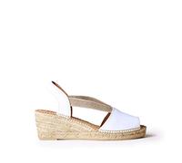 Women's Leather Espadrille - TEIDE-P - White, 3 UK - 36 EU
