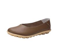 Women's Leather Flat Loafers Slip-On Casual Walking Driving Shoes Breathable Black Shoes Women Shoes Women Womens Comfort Dress Shoes Womens Shoes Platform Womens Sneakers (Khaki, 44)