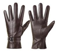 Women's Leather Gloves Touchscreen - Brown XL