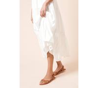Womens Leather Jocelyn Hurache Flat Sandals Tan 8