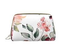 Women's Leather Makeup Bag for Handbag Fashion Cosmetic Pouch Durable Portable Travel Toiletry Bag Ladies Girls Cute Storage Wash Bags/Blossoming Rose Flowers