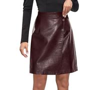 Women's Leather Mini Skirt, Wrap Skirt, High Waisted Solid Colour Casual Slim Fit Vintage A-Line Style Comfortable Chic and Elegant Sexy Mature Mature Charming Skirts