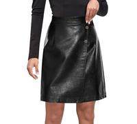 Women's Leather Mini Skirt, Wrap Skirt, High Waisted Solid Colour Casual Slim Fit Vintage A-Line Style Comfortable Chic and Elegant Sexy Mature Mature Charming Skirts