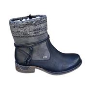 Women's Leather Orthopedic Boots, Mid-Calf Platform Boots For Women Round Toe, 2025 New Ankle Boot, Zip Up Boot, Chic And Elegant Shoe Color Assemble Boot, Black, 4 UK