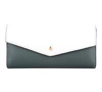 Womens Leather RFID Envelope Style Flap Over Money Credit Card Purse with Pebble Effect - Green/White