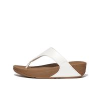 Fitflop Lulu Leather Toepost Womens Platform Sandals in White | Lightweight summer sandals with cushioned comfort, arch support and grip