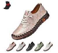 Women's Leather Soft Bottom Flat Slip On Loafers, Women's Leather Sneakers Soft,Comfort Orthopedic Shoes(Pink,7 UK)