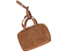 Women's leather vintage casual mini purse Zipper purse Cute compact portable small hanging bag, Velvet - Brown, Light Luxury