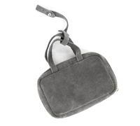 Women's leather vintage casual mini purse Zipper purse Cute compact portable small hanging bag, Velvet - Silver Grey, Light Luxury