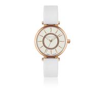 Women's leather watch Isabella Ford Zoe Blanc 14x12 mm